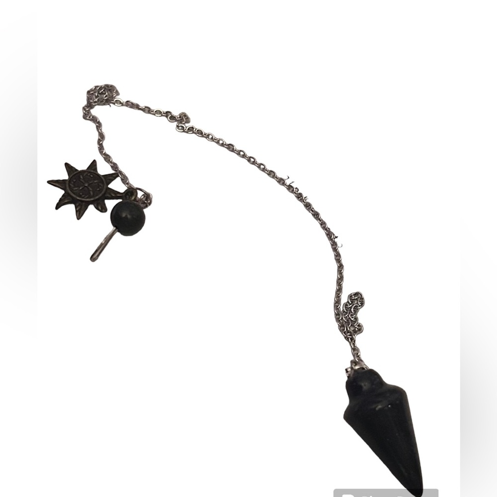Handmade black decorative stone pendulum